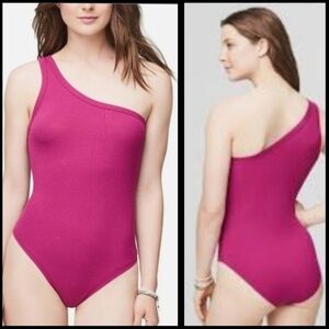Pink One Shoulder Tanktop Bodysuit New XL
